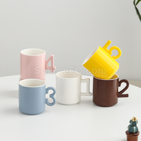 Customization Numbers handle ceramic cup Corporate Gifts