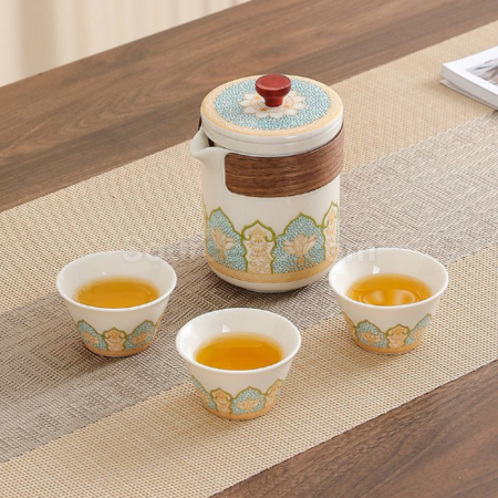 Customization Portable Travel Ceramic Tea Set Corporate Gifts