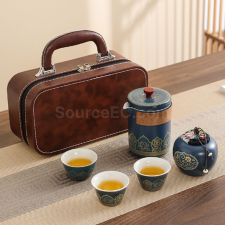 Customization Portable Travel Ceramic Tea Set Corporate Gifts