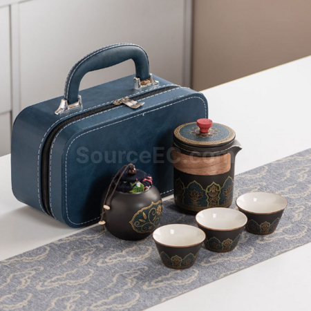 Customization Portable Travel Ceramic Tea Set Corporate Gifts