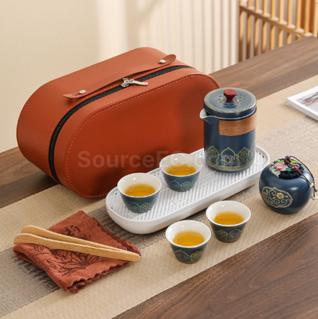 Customization Portable Travel Ceramic Tea Set Corporate Gifts