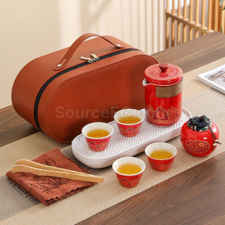 Customization Portable Travel Ceramic Tea Set Corporate Gifts