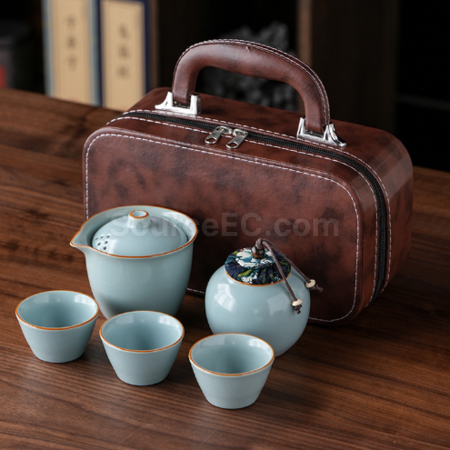 Customization Ru Kiln Travel Tea Set Corporate Gifts