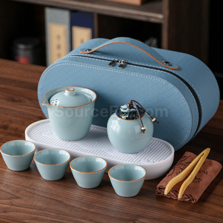 Customization Ru Kiln Travel Tea Set Corporate Gifts