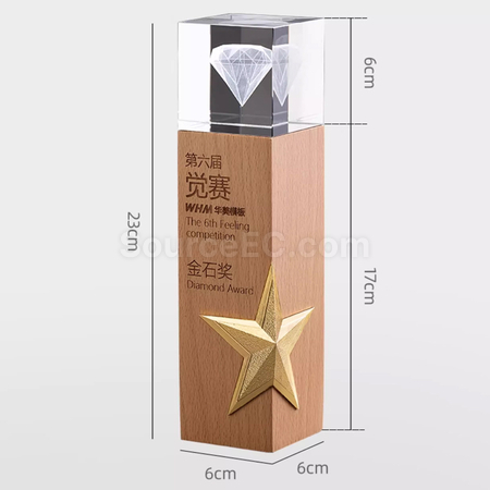 Customization Wooden Crystal Trophy Corporate Gifts