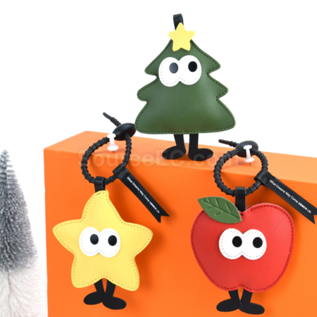 Customization PU Christmas Keychain Pendant Corporate Gifts