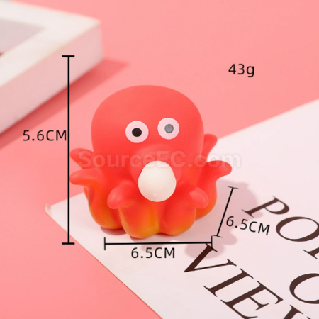 Customization Little Octopus Bubble-Blowing Stress-Relief Squishy Toy Corporate Gifts