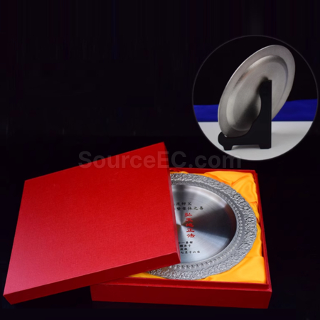 Customization 29CM Pure Tin Award Plate Commemorative Plate Corporate Gifts