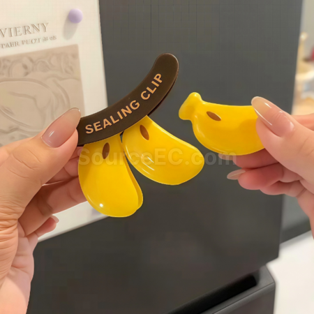 Magnetic sealing clip refrigerator magnet