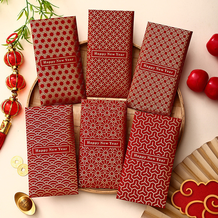 Hot-Stamped Red Packets