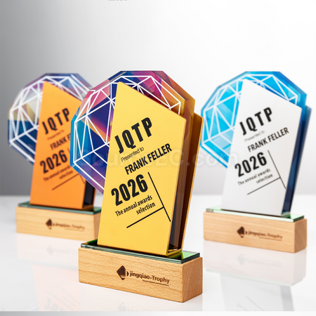 Customization Metal Crystal Solid Wood Trophy Corporate Gifts