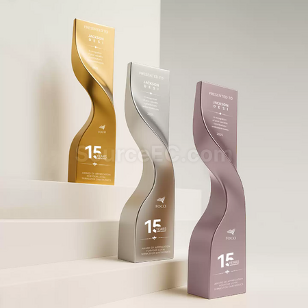 Customization Curved Metal Trophy Corporate Gifts
