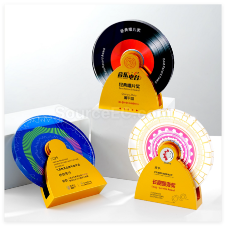 Customization Creative Metal Rotating Crystal Trophy Corporate Gifts