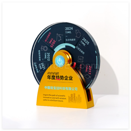 Customization Creative Metal Rotating Crystal Trophy Corporate Gifts