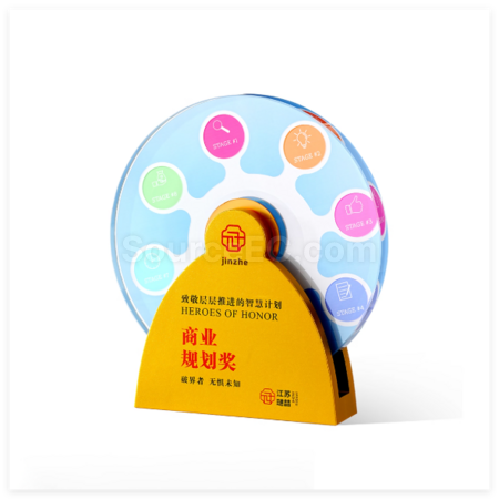 Customization Creative Metal Rotating Crystal Trophy Corporate Gifts