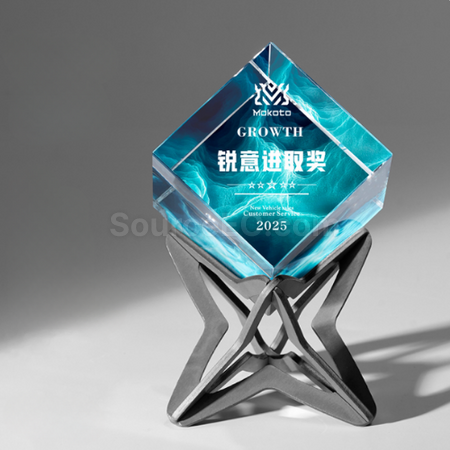 Customization Rubik's Cube Crystal Trophy Corporate Gifts