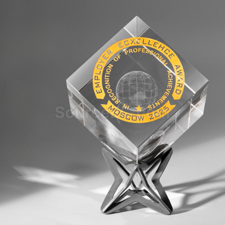Customization Rubik's Cube Crystal Trophy Corporate Gifts