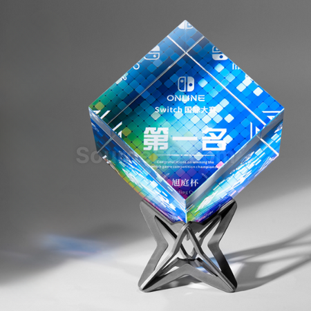 Customization Rubik's Cube Crystal Trophy Corporate Gifts