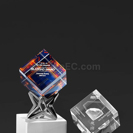 Customization Rubik's Cube Crystal Trophy Corporate Gifts