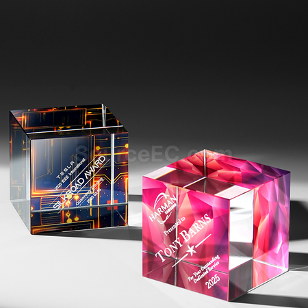 Customization Rubik's Cube Crystal Trophy Corporate Gifts