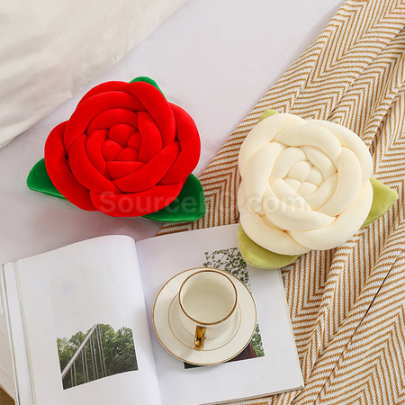 Customization Knitted And Knotted Rose Pillow Corporate Gifts