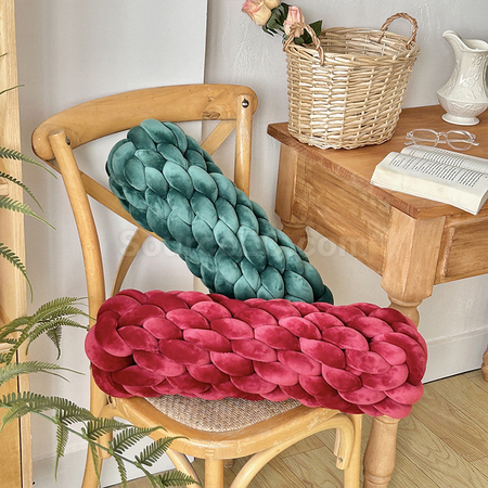 Customization Knitted Long Twisted Braid Throw Pillow  Corporate Gifts