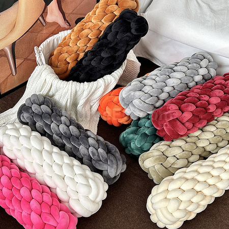 Customization Knitted Long Twisted Braid Throw Pillow  Corporate Gifts