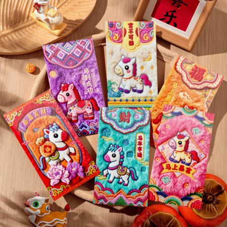 Customization 5d Fluffy Red Envelope Bag Corporate Gifts