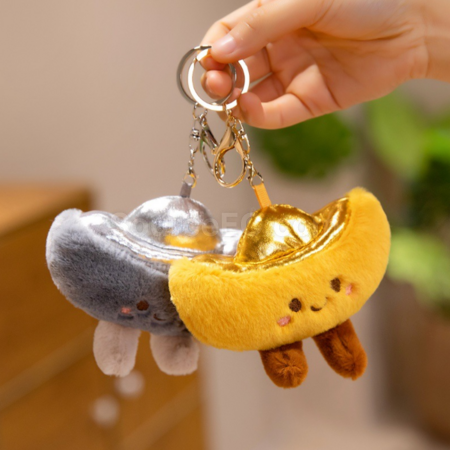 Customization Gold Ingot Plush Keychain Pendant Corporate Gifts