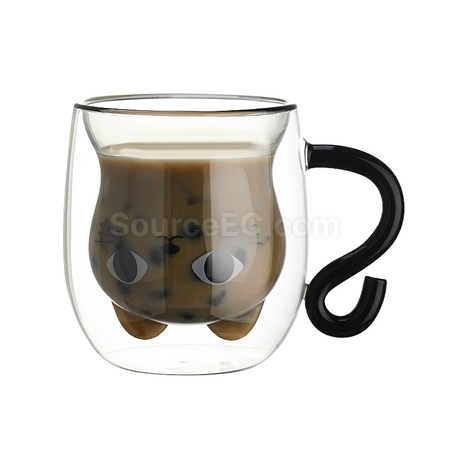 Customization Cat Double-walled Glass Cup Corporate Gifts