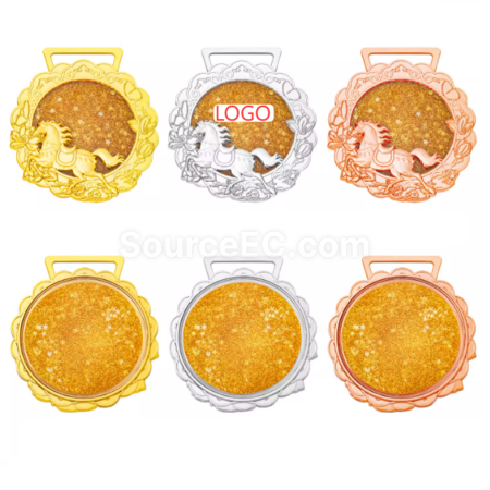 Customization Customized Horse Year Metal Quicksand Medal Corporate Gifts