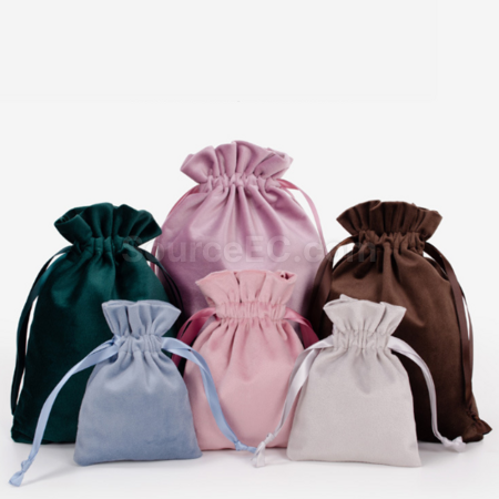 Flannel drawstring bag