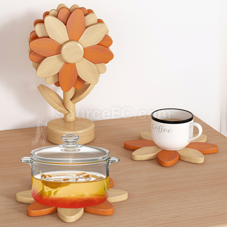 Sunflower Wooden Heat-Resistant Mat