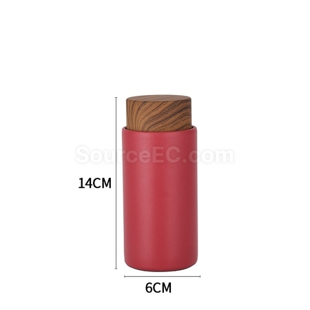 Customization Wood Grain Lid Pocket Insulated Cup Corporate Gifts