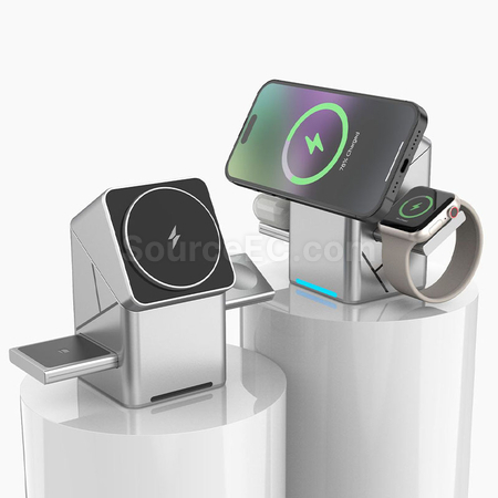 Rubik's Cube Rotating 3-in-1 Wireless Charging