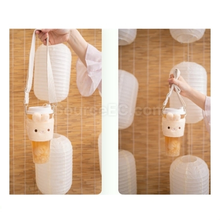 Customization Plush, Heat-Insulating, Anti-Scalding,Hand-Warming Milk Tea Cup Sleeve（Customizable） Corporate Gifts