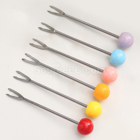 Customization Cute Stainless Steel Fruit Dessert Fork Ornament Corporate Gifts