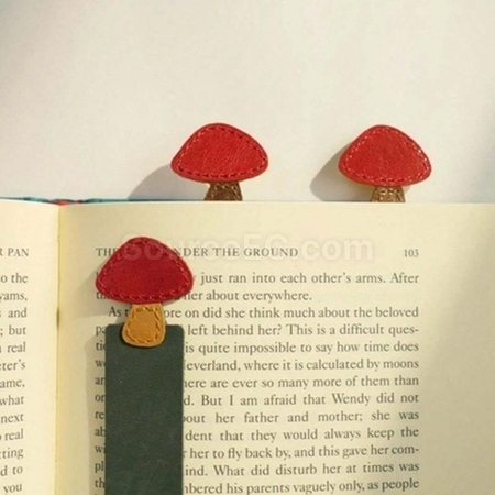 Customization Mushroom Head PU Bookmark Corporate Gifts
