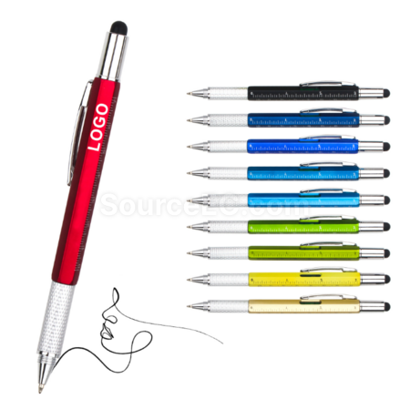 Customization Multifunctional touch head screwdriver ruler 6-in-1 ballpoint pen Corporate Gifts