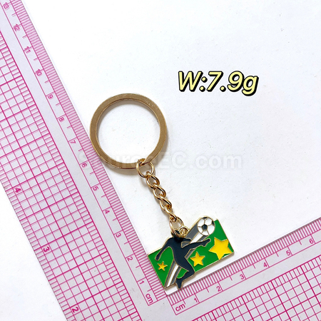 Customization World Cup football peripheral souvenir metal keychain pendant Corporate Gifts