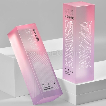 Customization Gradient Crystal Pillar Trophy Corporate Gifts