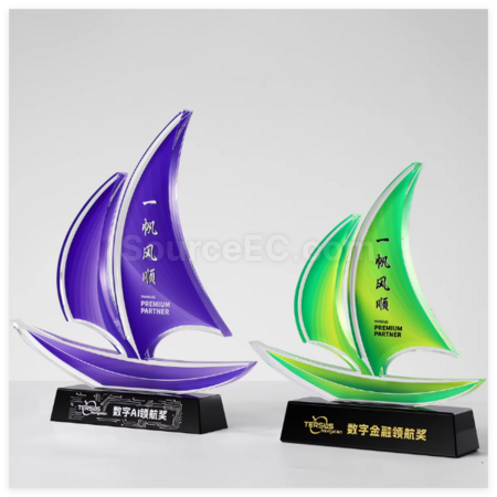 Customization Sailing Crystal Trophy Corporate Gifts