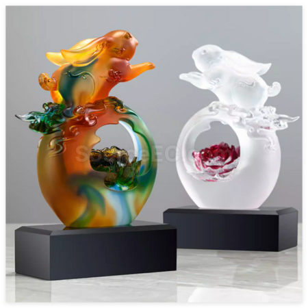 Customization Creative Ancient Glass Jade Rabbit Award Corporate Gifts