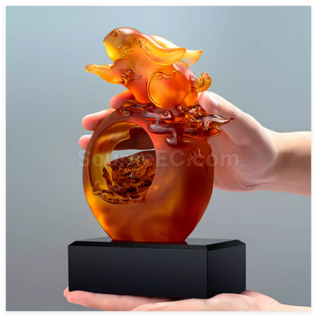Customization Creative Ancient Glass Jade Rabbit Award Corporate Gifts