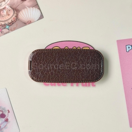 Customization Faux leather pattern phone holder folding mirror Corporate Gifts