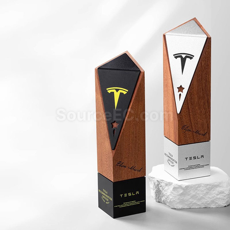 Customization Folded Edge Solid Wood Trophy Corporate Gifts