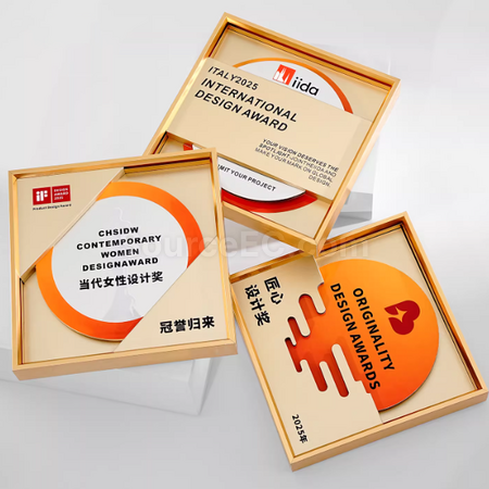 Customization Environmental Protection Bamboo Fiber Metal Medal Corporate Gifts