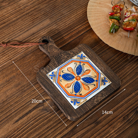 Customization Ceramic solid wood cup Coaster Corporate Gifts