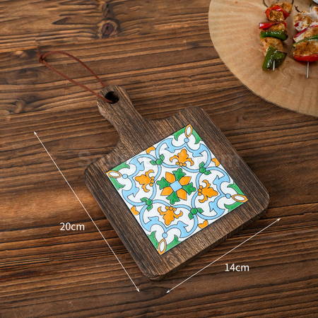 Customization Ceramic solid wood cup Coaster Corporate Gifts