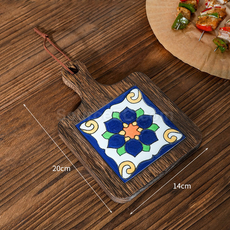 Customization Ceramic solid wood cup Coaster Corporate Gifts